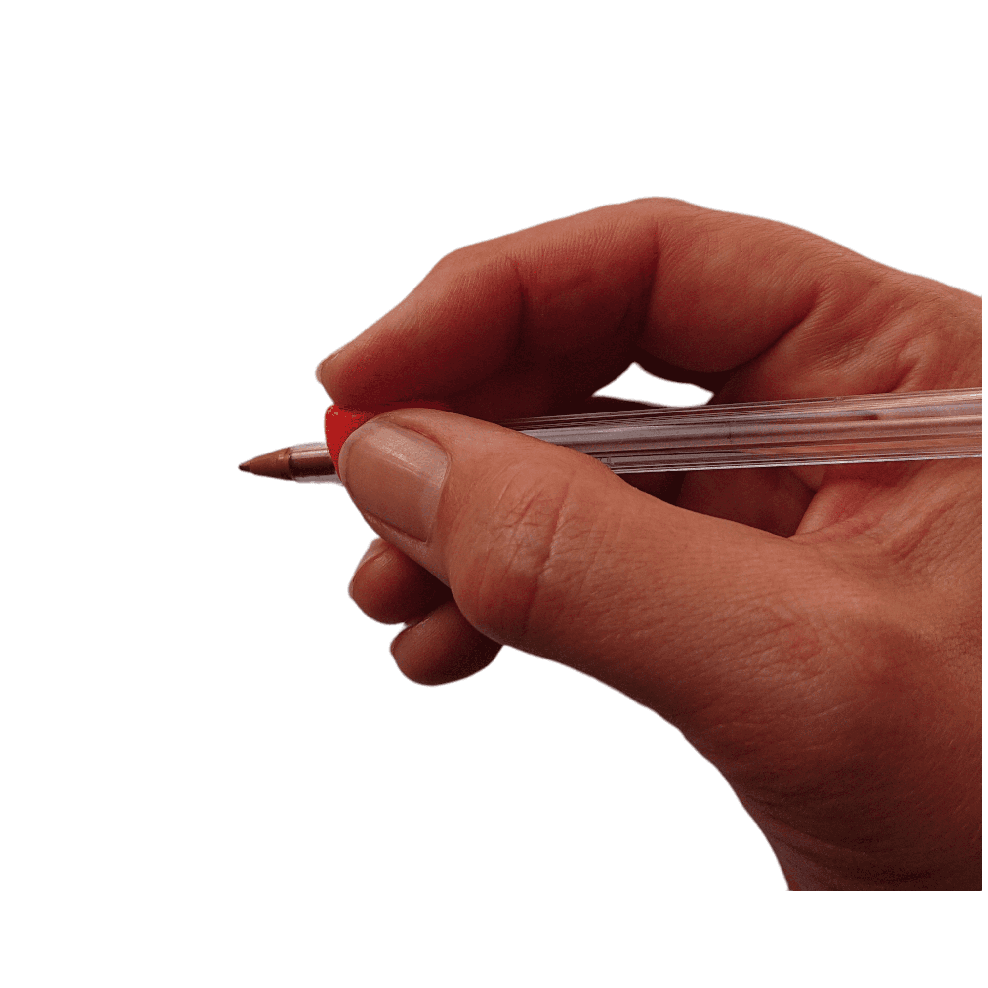 a grippies pencil grip on a normal biro pen