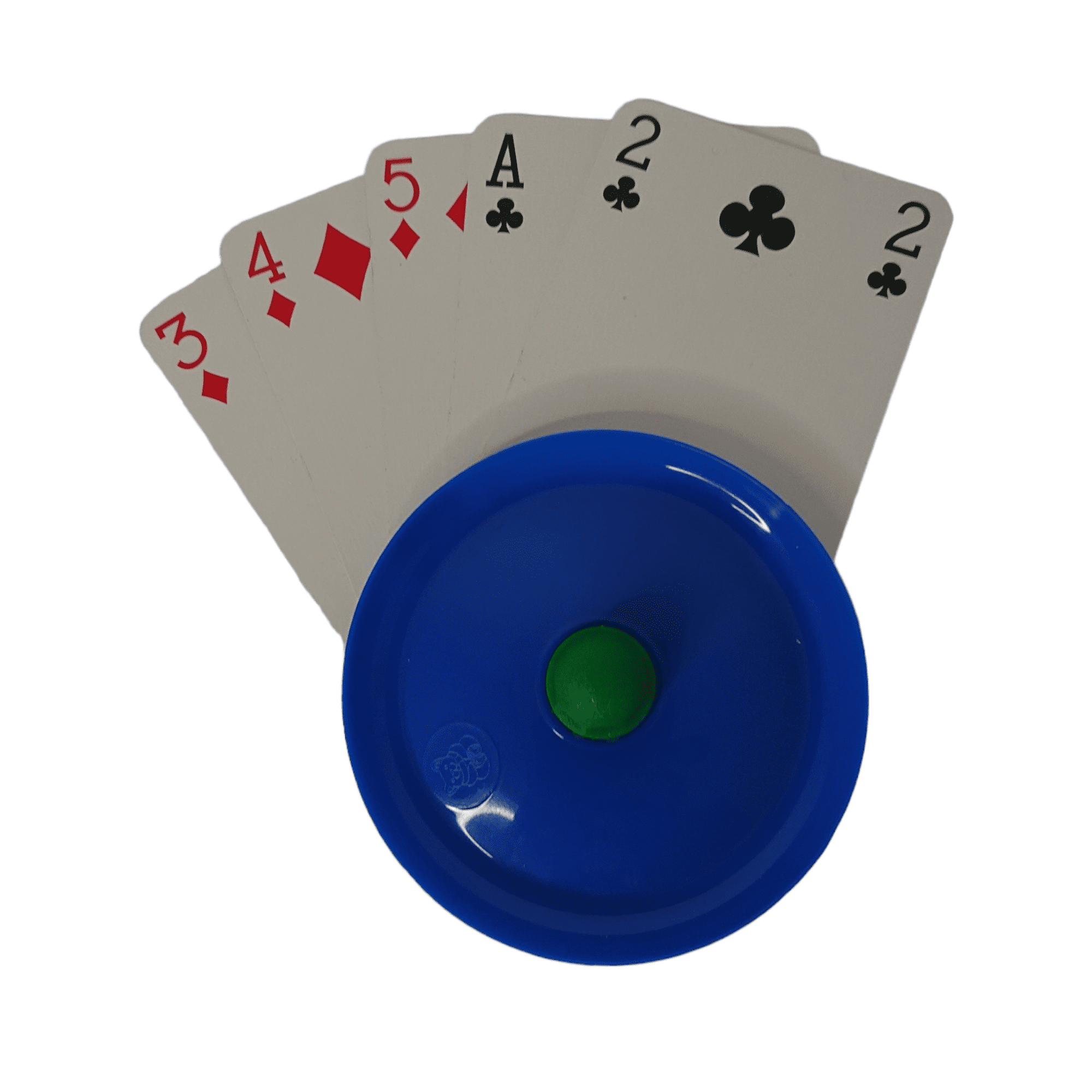 Playing card holder, showing set of cards