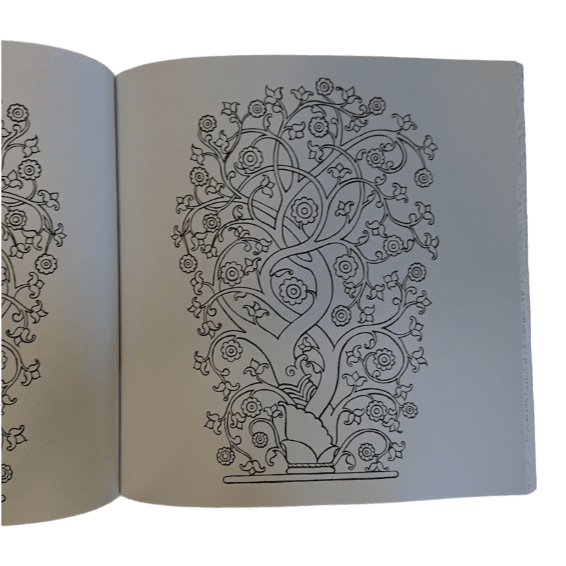 Calming colouring flower patterns book randomly selected page