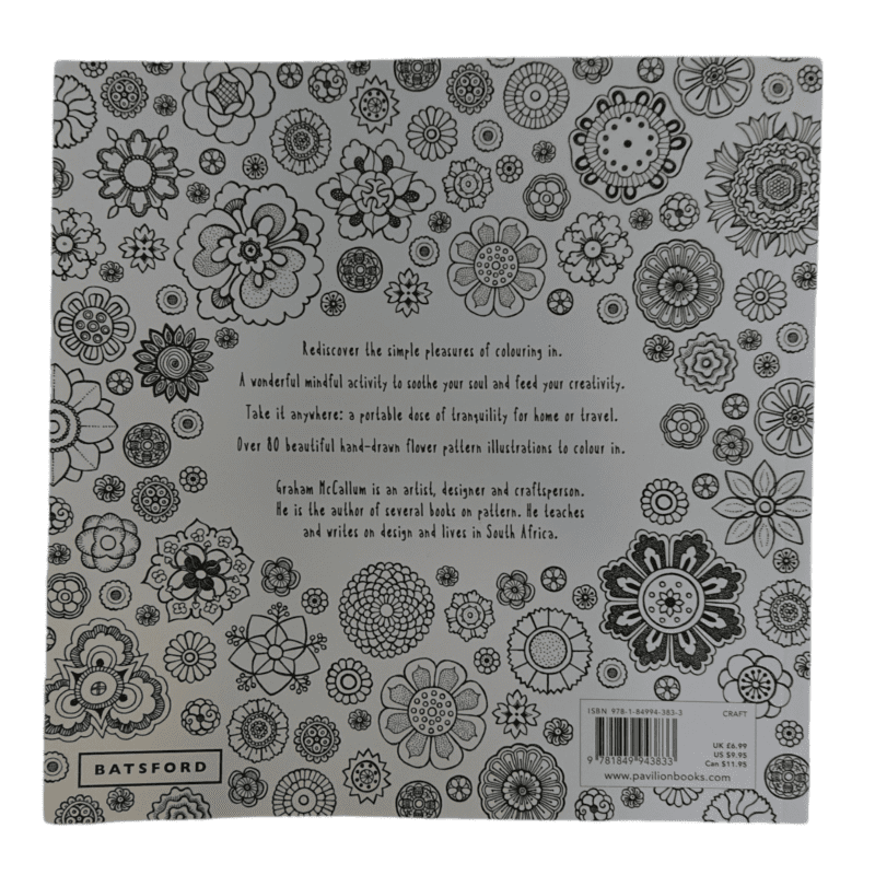 Calming colouring flower patterns book