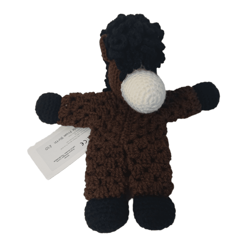 Brown donkey cuddly dementia or anxiety calming/soothing aid. Handmade, but tested to toy standards.