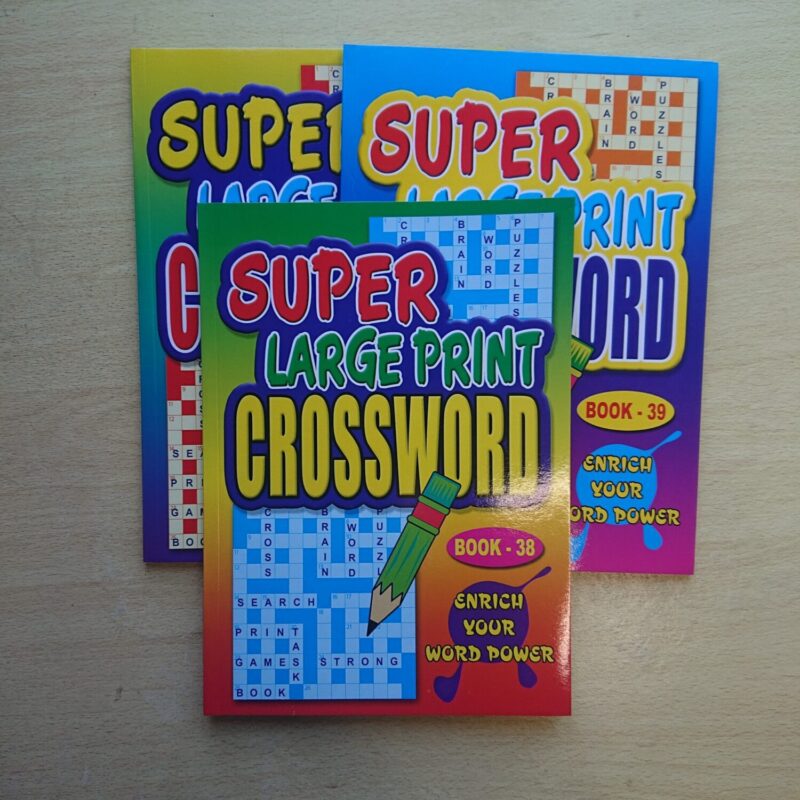 More than one different book is available for the super large print crossword puzzle books